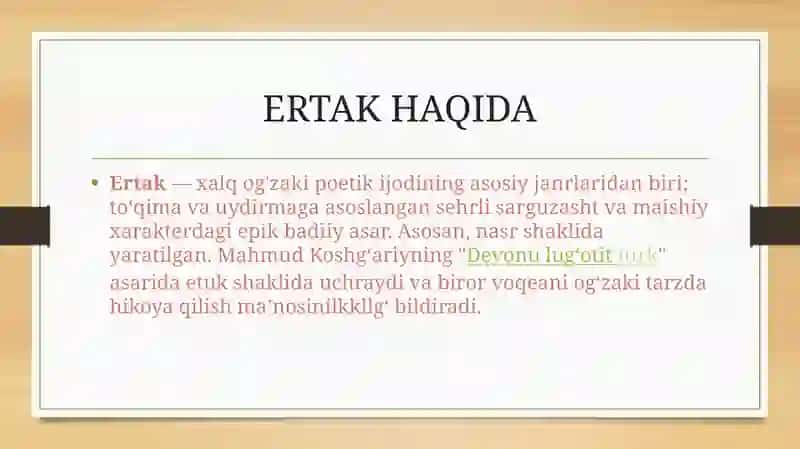 Taqdimot ertak haqida 2