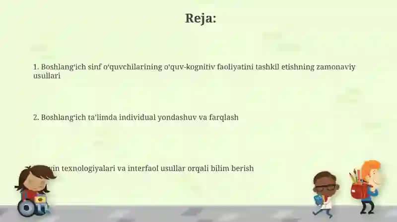 Boshlang'ich sinf o'quvchilarining o'quv - bilish faoliyatlarini tashkil etish usullari 2