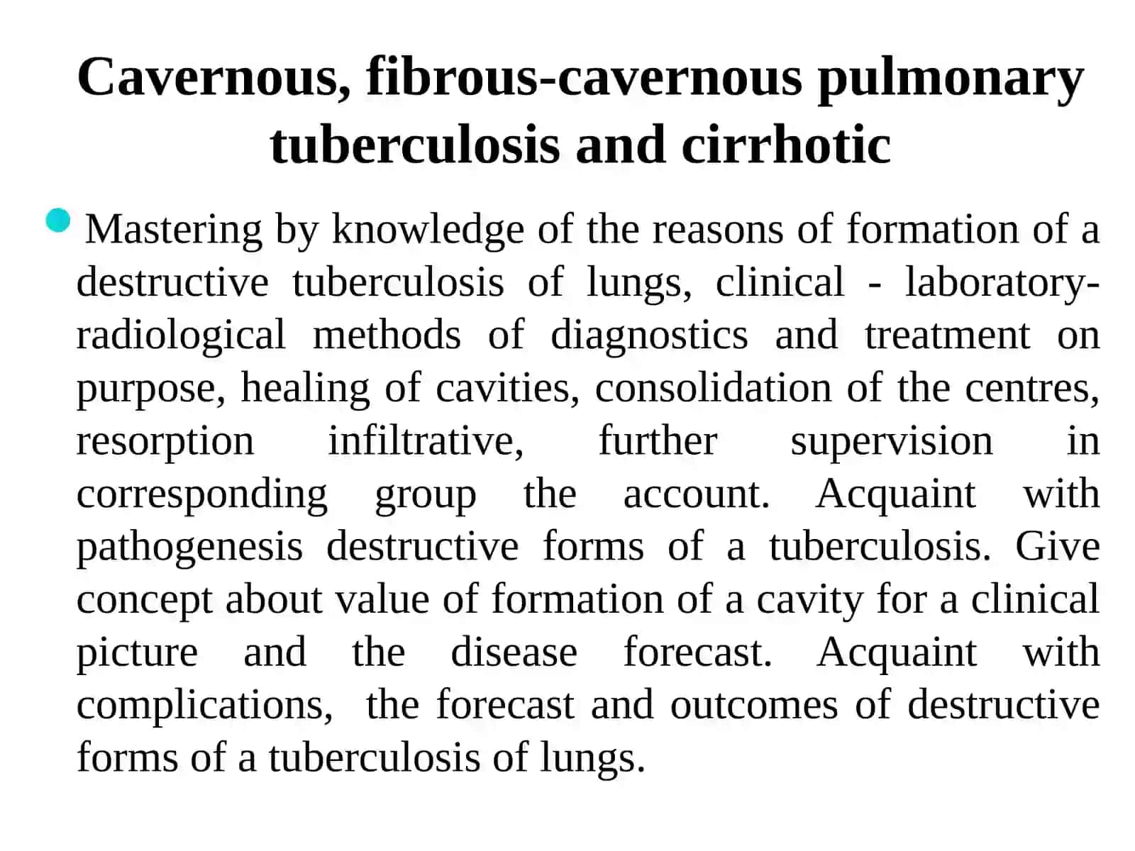 O`pkaning fibroz kavernali va sirrotik tuberkulyozi 2