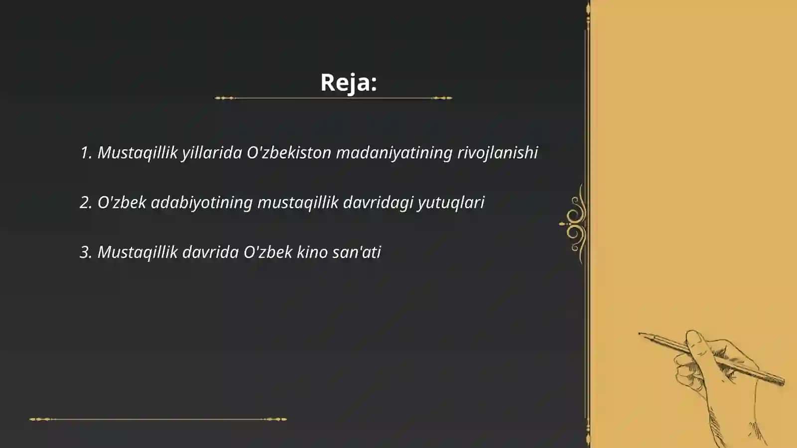 Mustaqillik yillarida Ózbekistondagi manaviy va madaniy taraqqiyot 2