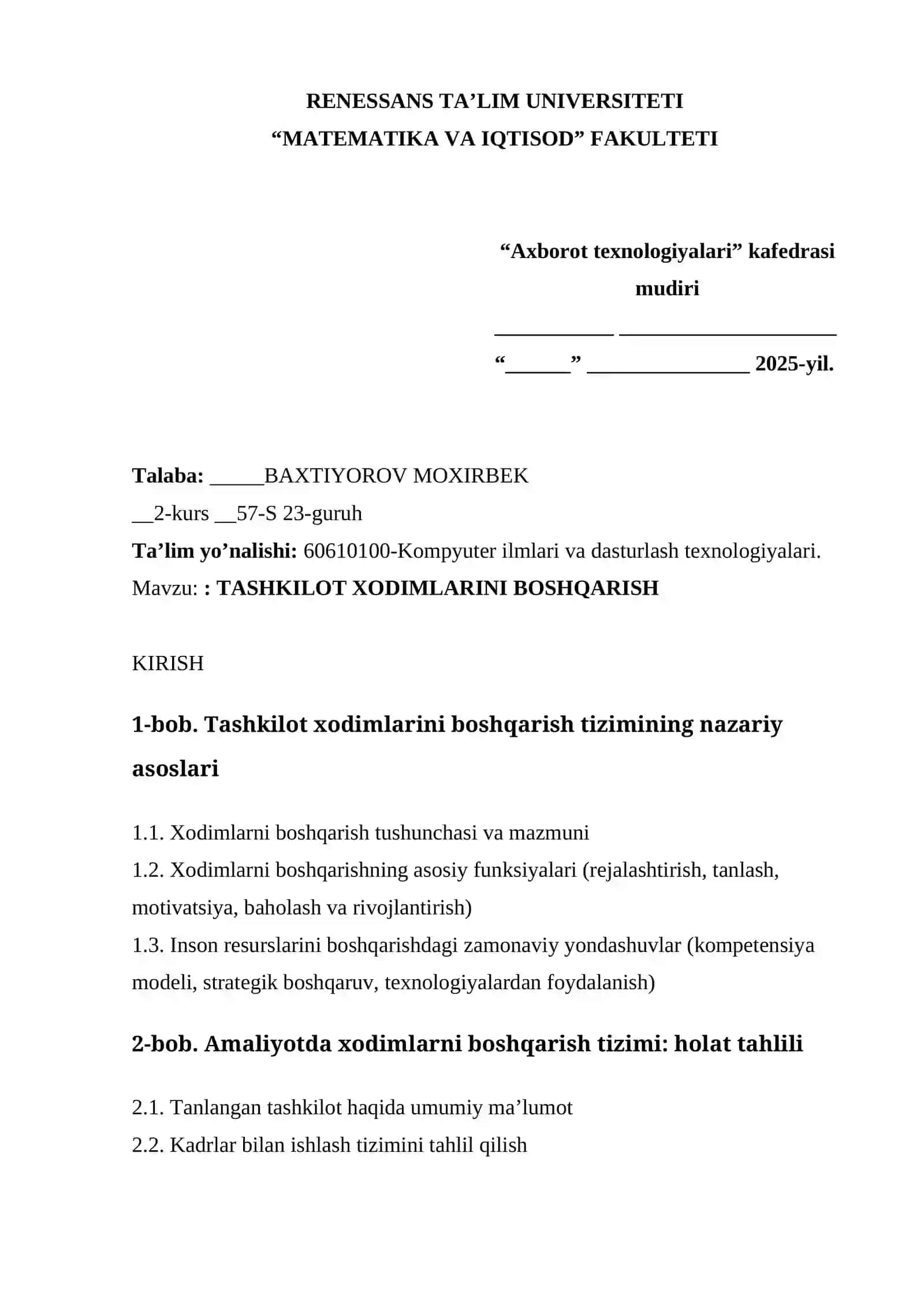 TASHKILOT XODIMLARINI BOSHQARISH TIZIMI 2