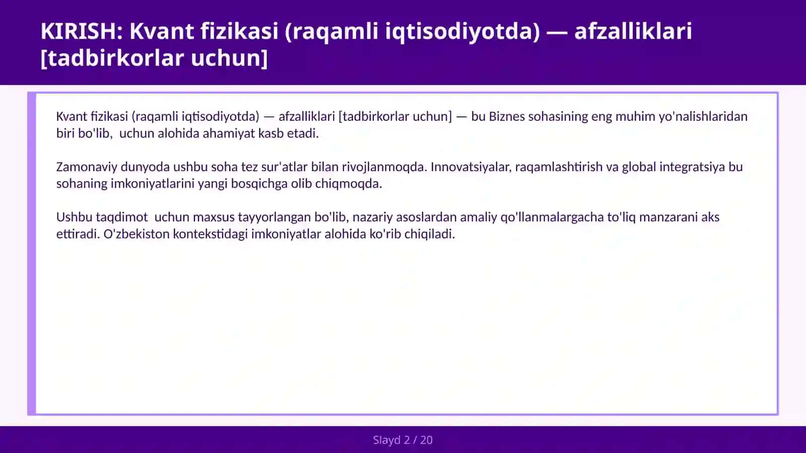 Kvant fizikasi (raqamli iqtisodiyotda) — afzalliklari [tadbirkorlar uchun] 2