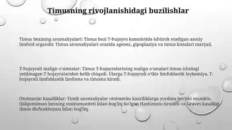Timusning Tugma Anomaliyalari Va O’Smalari 2