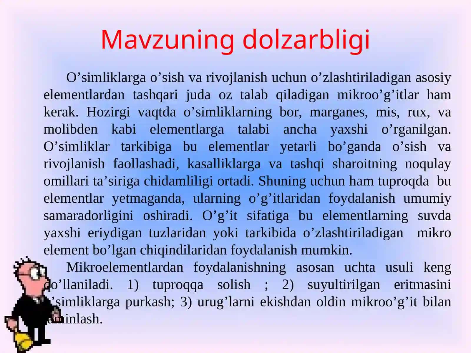 Mikroelementlarning ahamiyati 2
