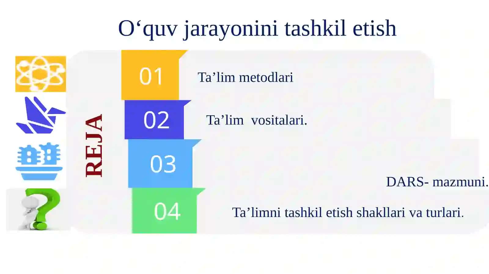 Ta’limmetodlari va vositalari.Dars-ta’limnitashkiletishningasosiyshakli 2