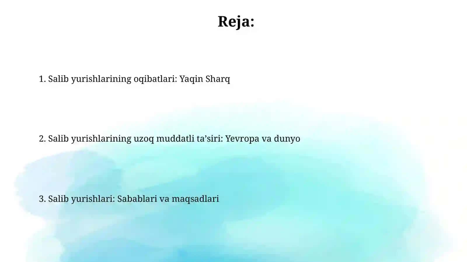 Salib yurishlari va uning oqibatlari 2