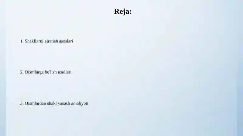 Shakllarni farqlay olish qismlarga boʻlish qisimlardan figuralar hosil qilish 2