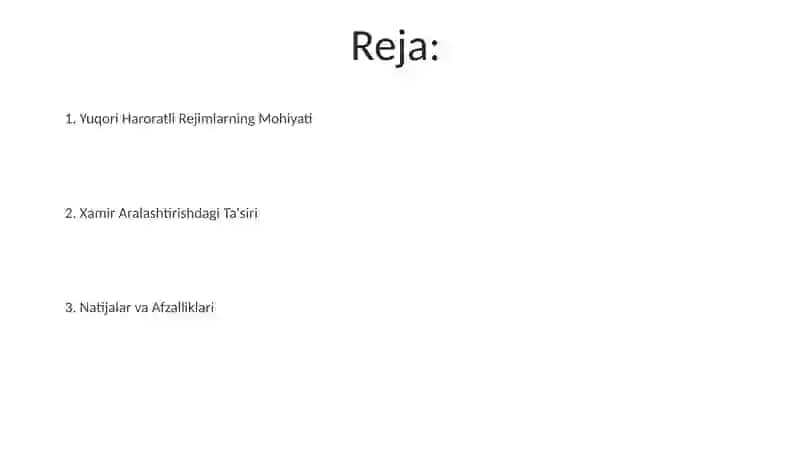 Yuqori Haroratli Rejimlarning Mohiyati 2
