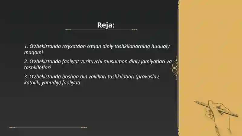 O’zbekistonda faoliyat yurituvchi diniy tashkilotlar 2