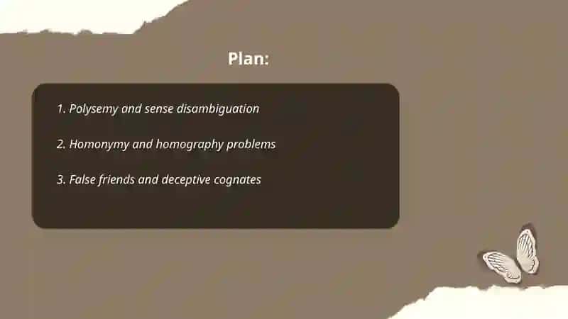 Lexical problems in translation 2