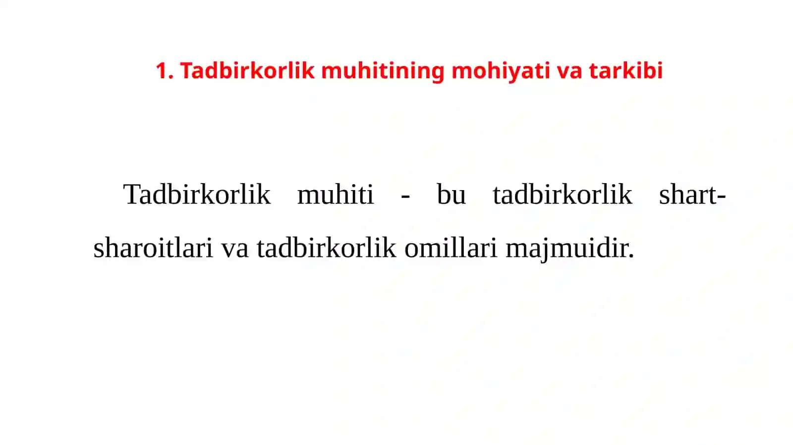 Tadbirkorlik Muhiti 2