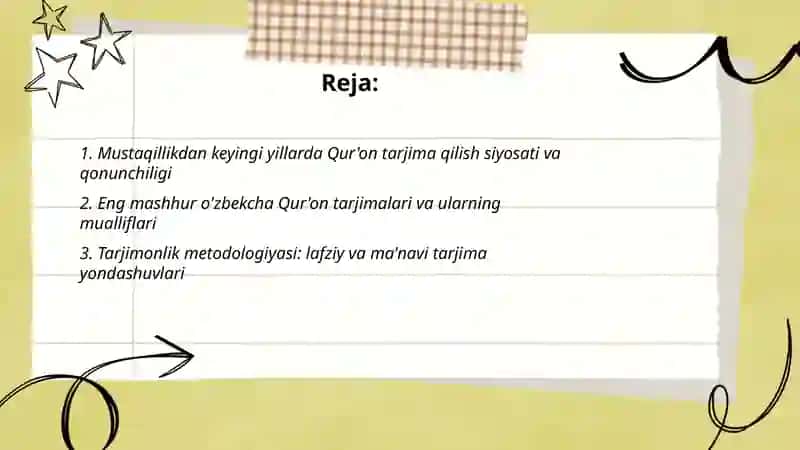 Mustaqillik yillarida Qur'onning o'zbek tiliga tarjima qilinishi va tafsirlari 2
