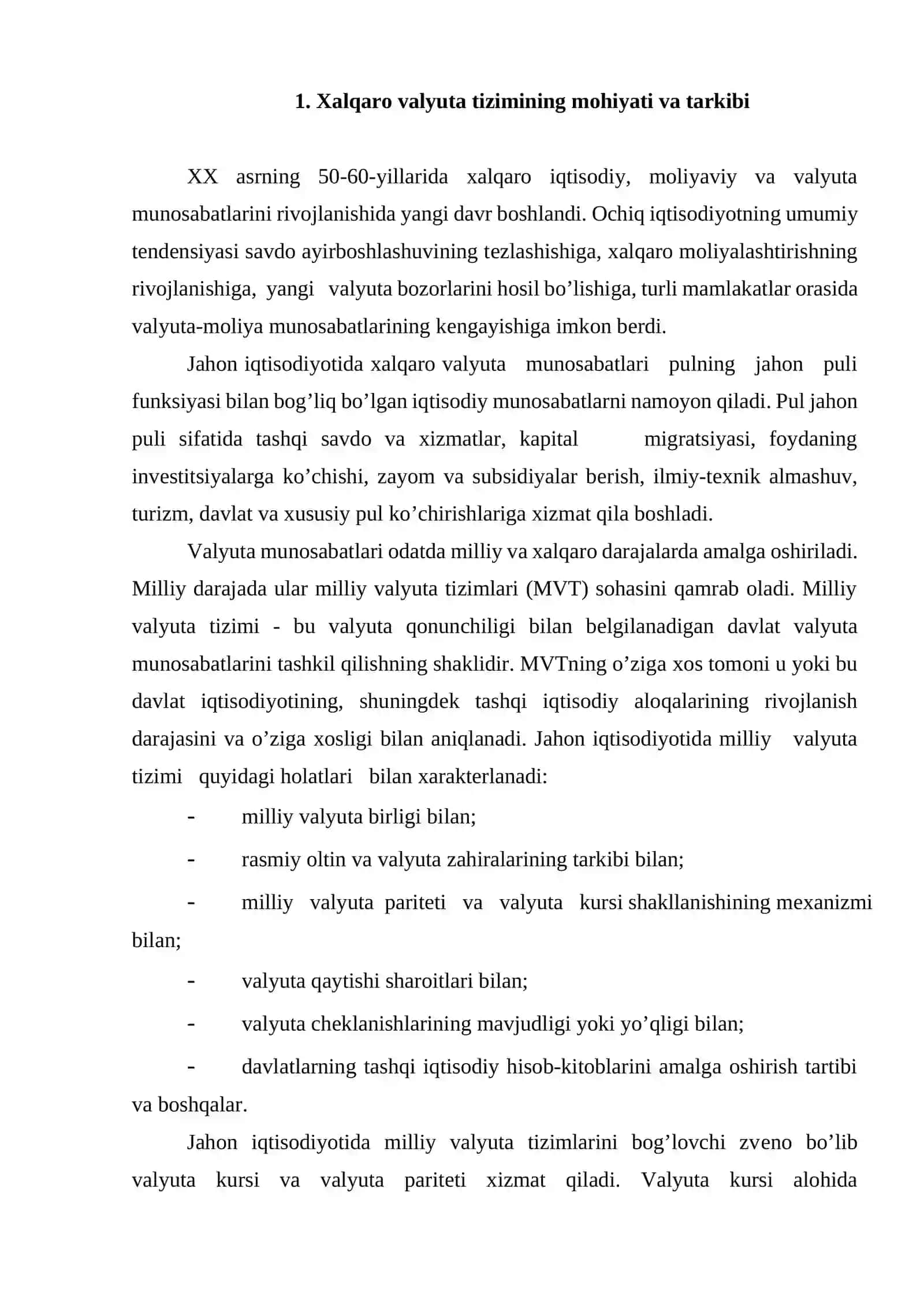 Хalqaro valyuta-moliya va krеdit munosabatlar 2