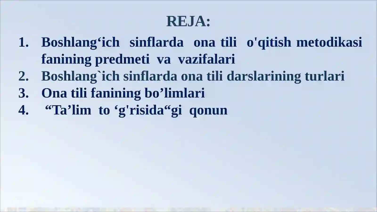 Boshlang`ich sinflarda ona tili darslarining turlari va ularga qo’yiladigan talablar 2