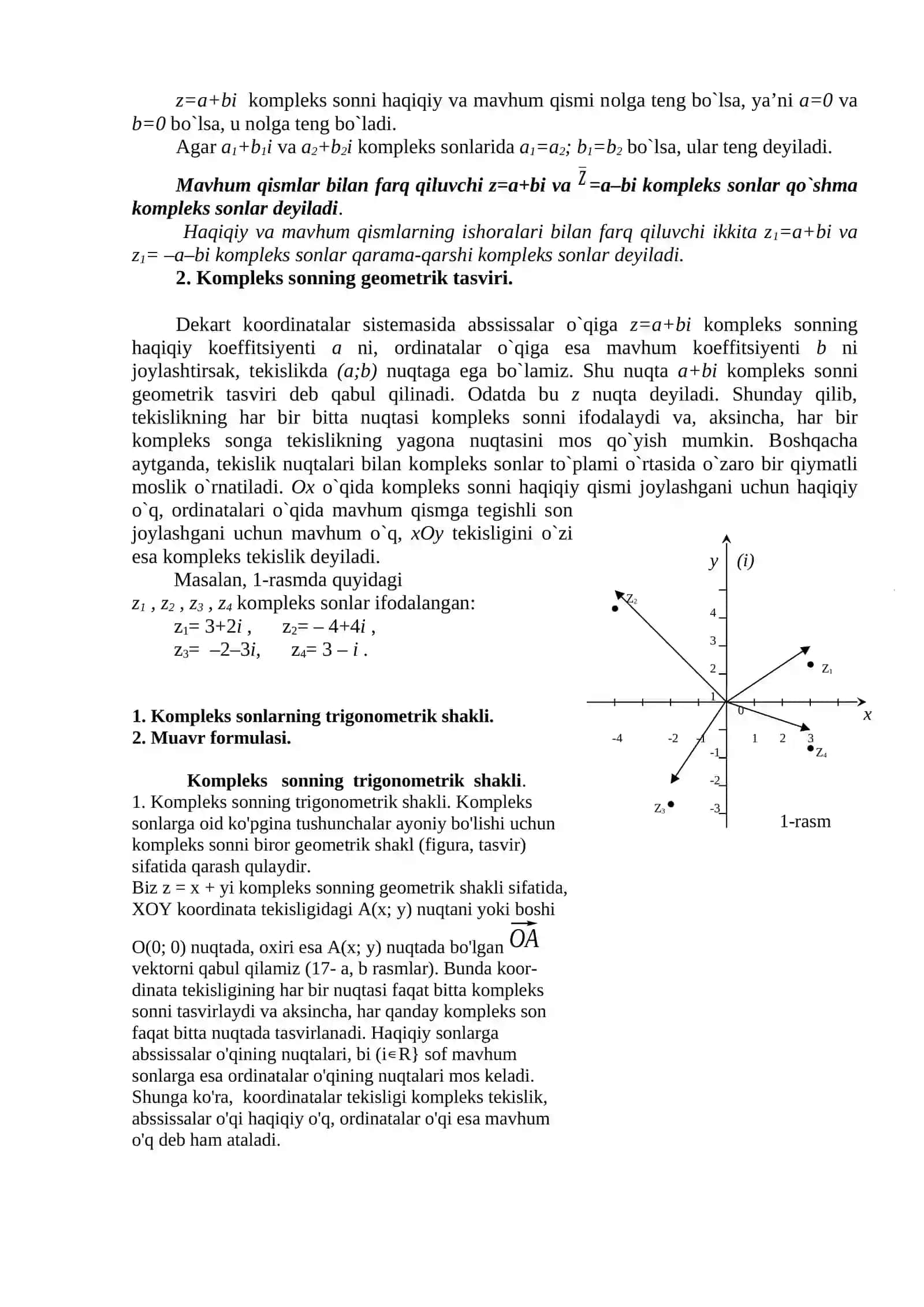 Kompleks sonlar 2