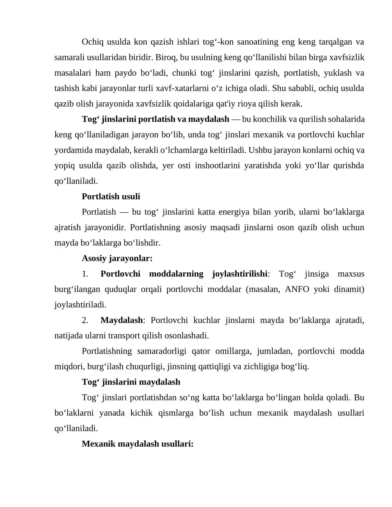 Konlarda ishlashda mehnat intizomi va texnika xavfsizligi 2