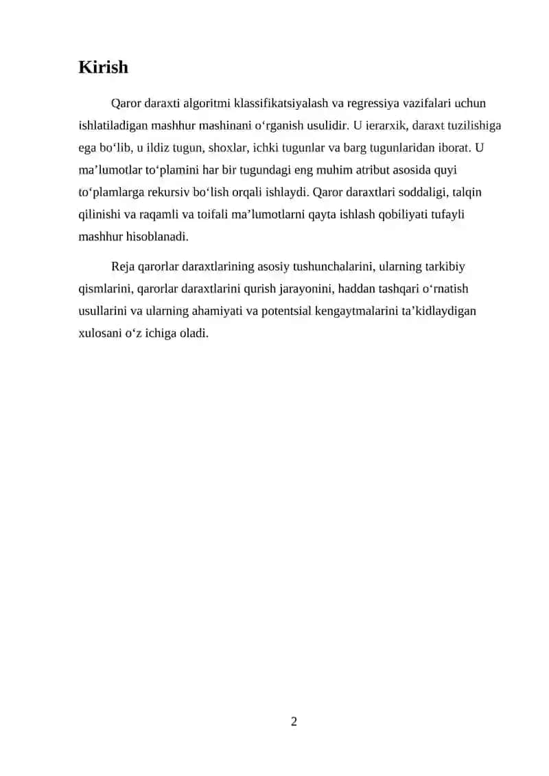 Qaror daraxtlari algoritmi 2