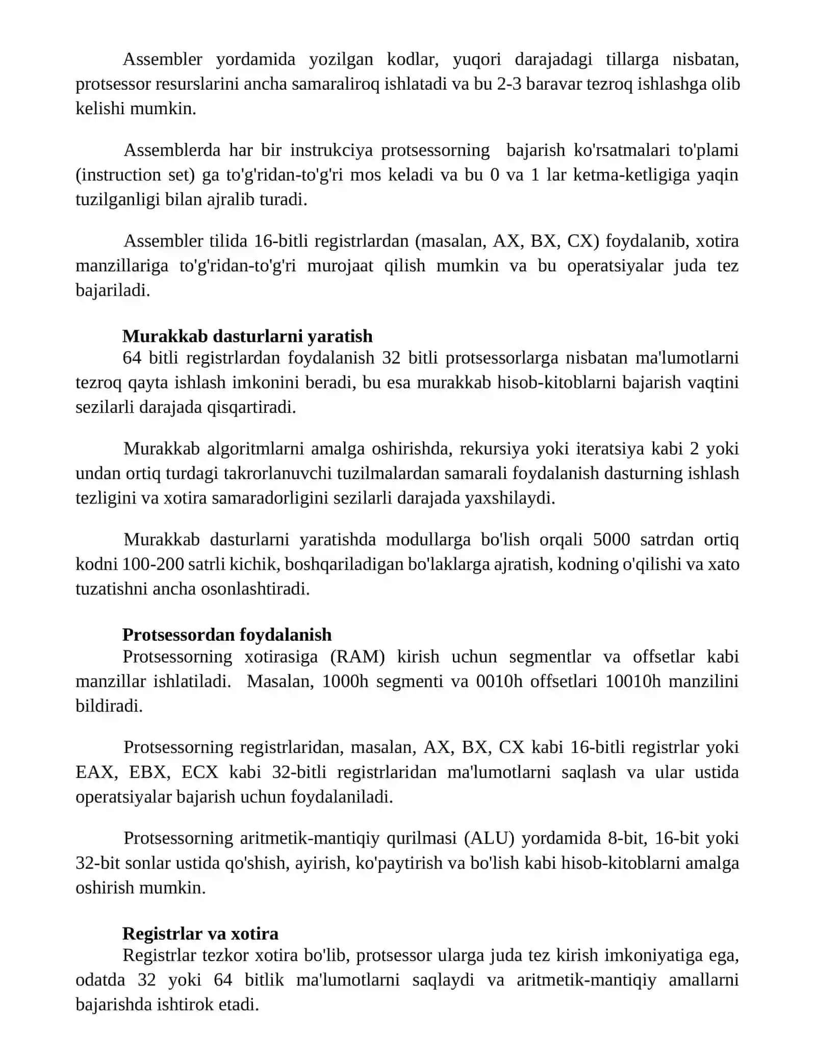 Aseassembler dasturlash tili asoslari 2