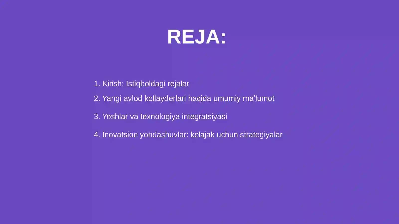Istiqboldagi rejalar. Keyingi avlod kollayderlari 2