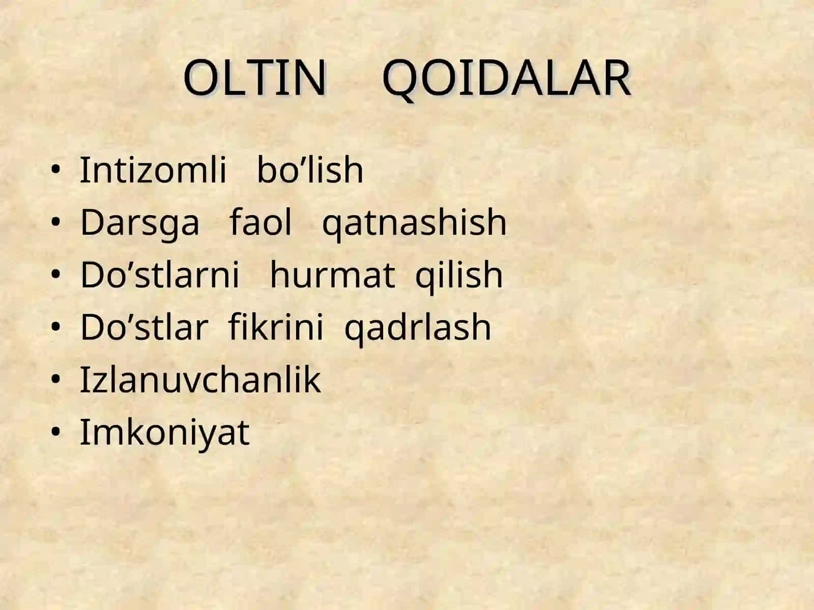 Oltin Qoidalari 2