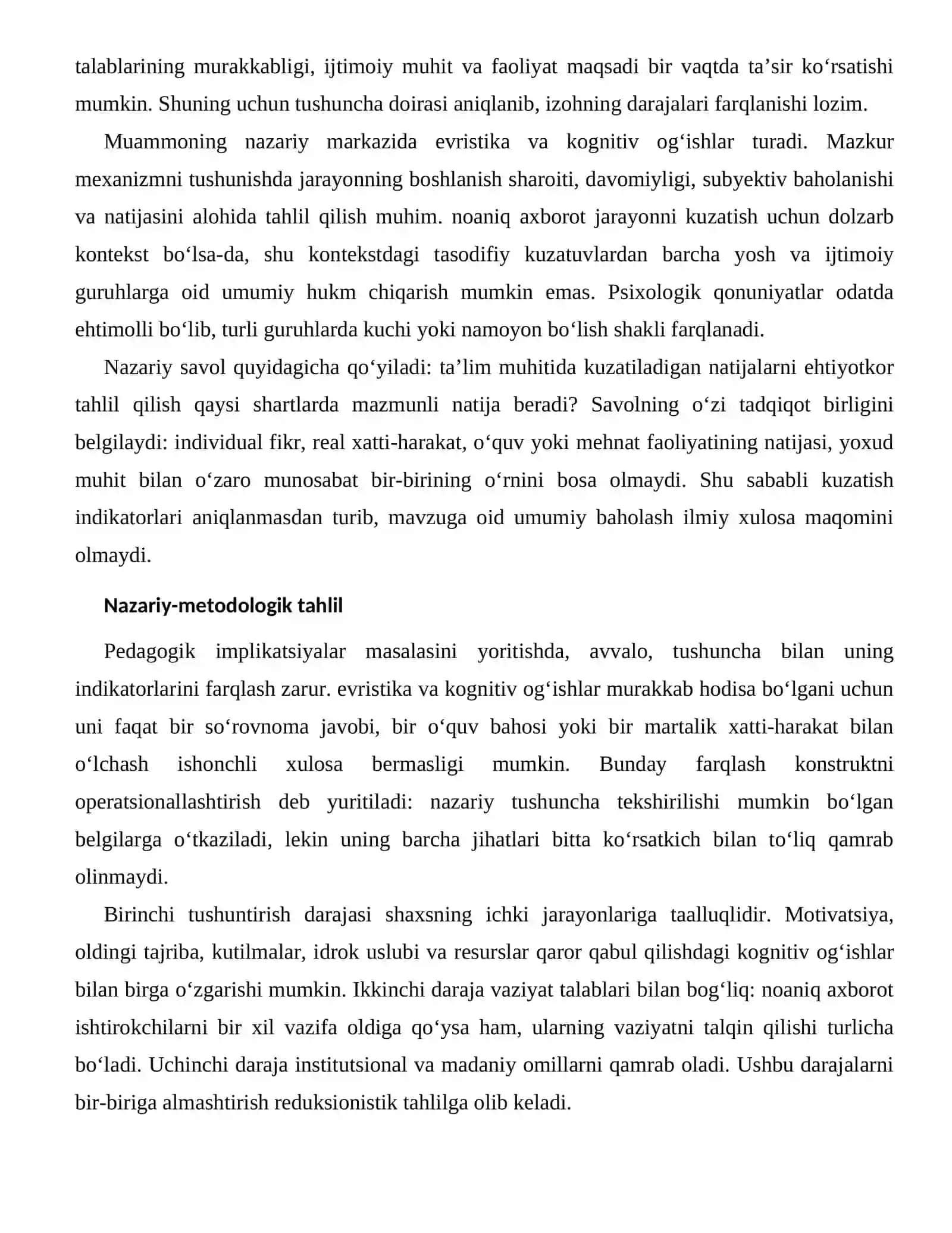 QAROR QABUL QILISHDAGI KOGNITIV OG‘ISHLARNING TA’LIM JARAYONIDAGI KO‘RINISHLARI 2