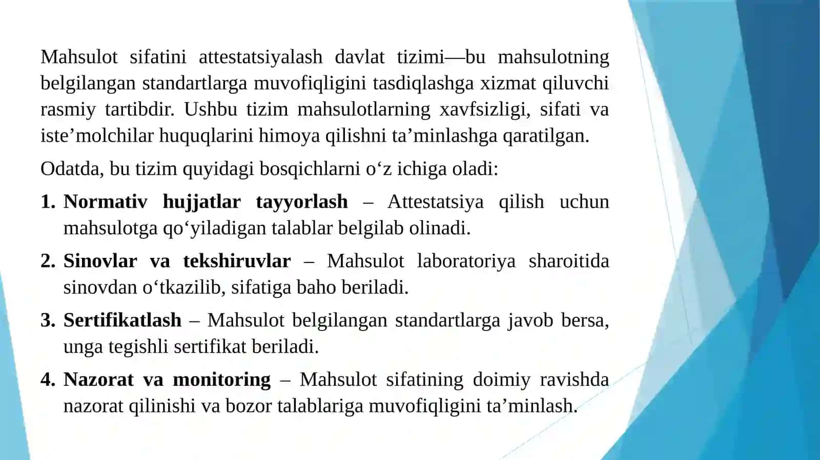 Mahsulotsifatiniattestatsiyalash davlattizimi 2