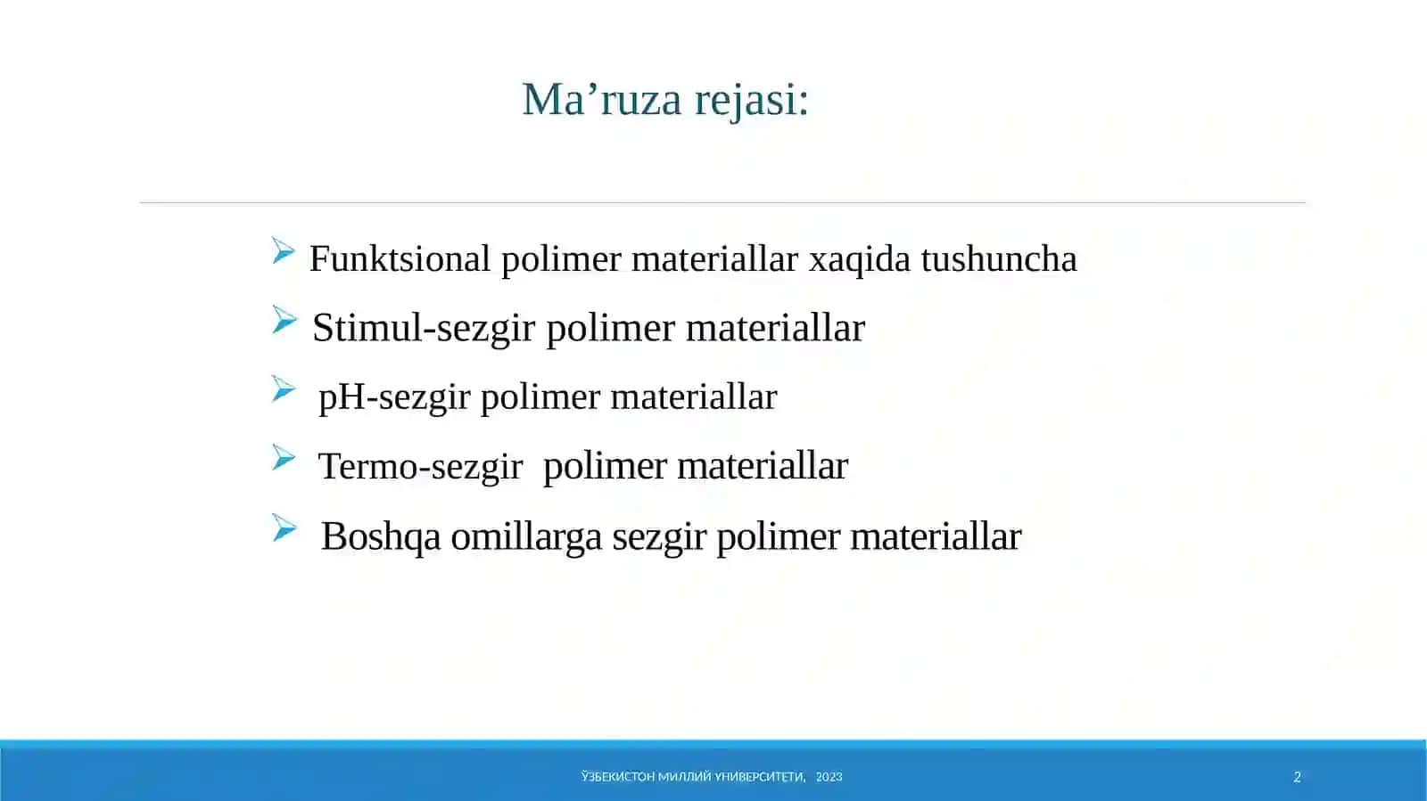 Maxsus xossali polimerlar 2
