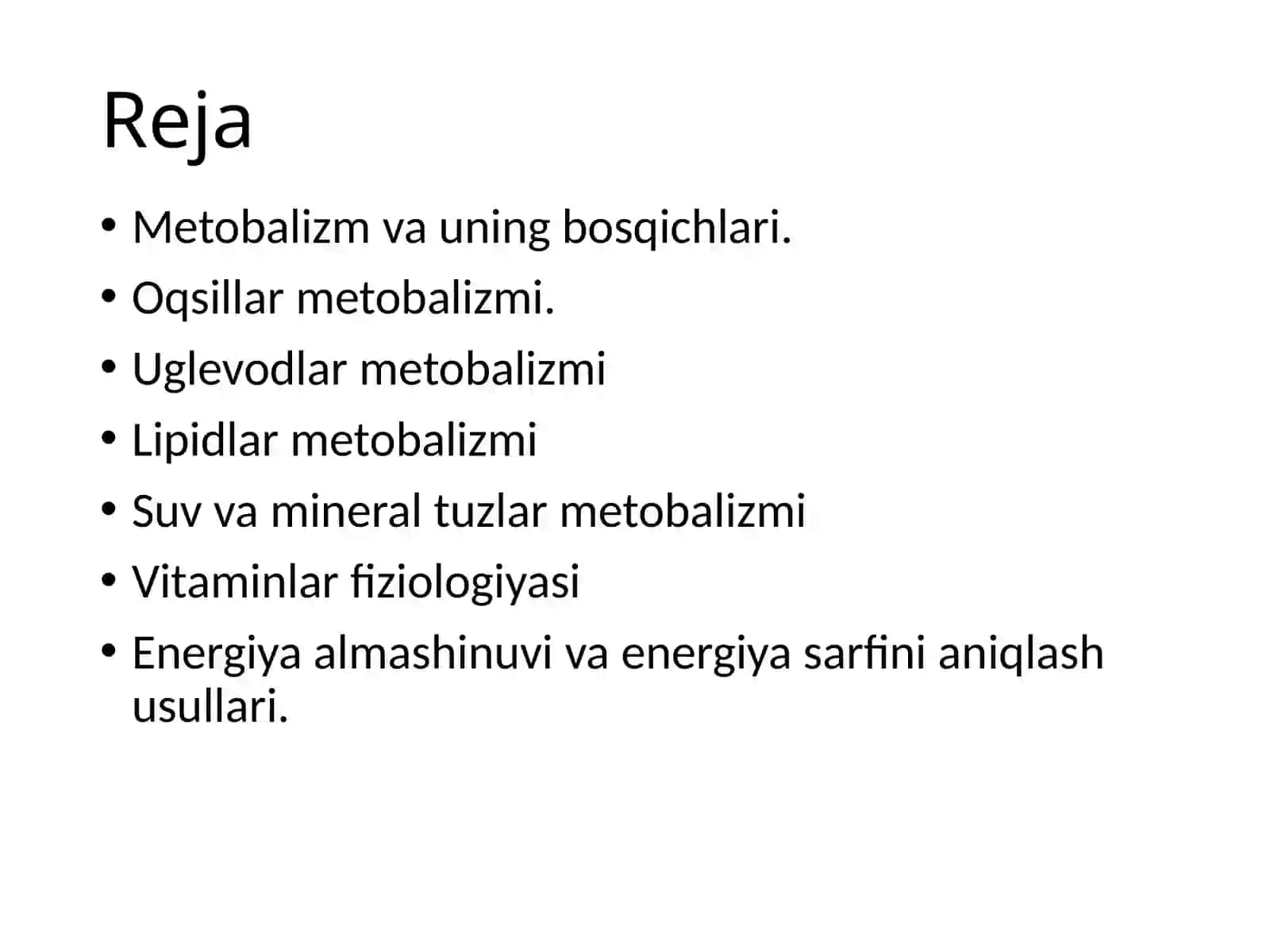 Organizmda modd va energiya almashinuvi fiziologikasoslari 2