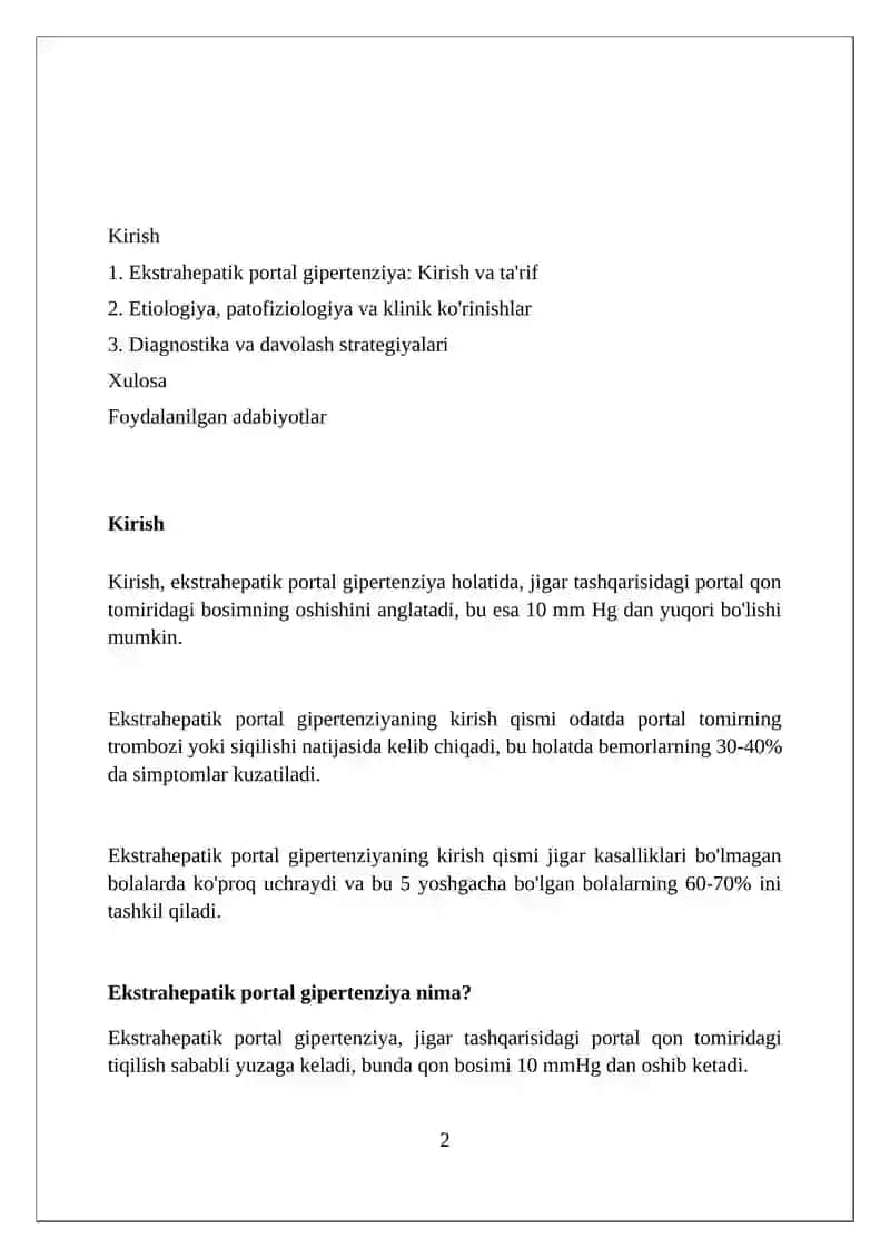 Jigardan tashqari portal gipertenziya 2