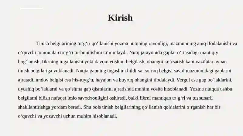 Tinishbelgilarining Qo'llanishi 2