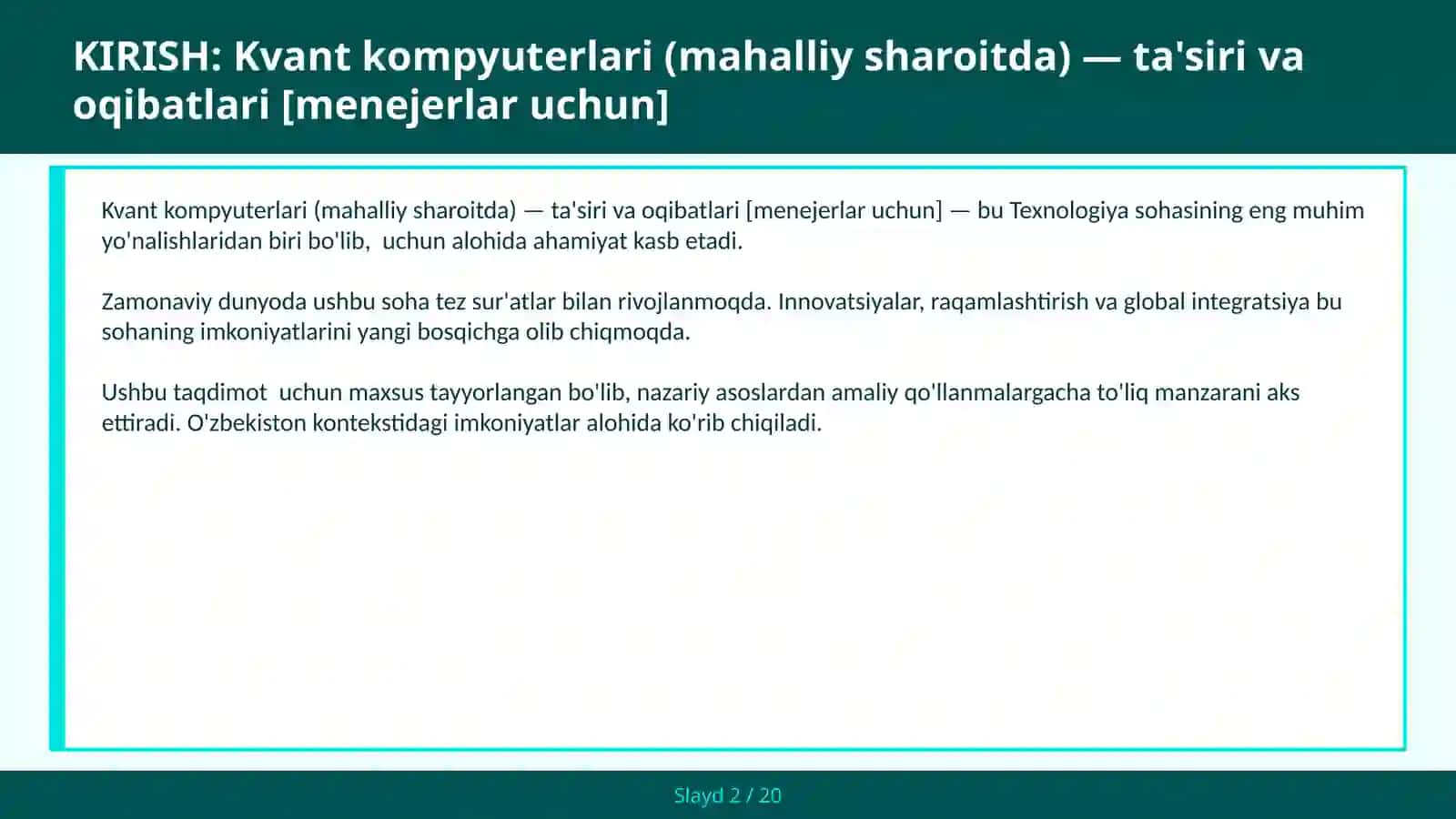 Kvant kompyuterlari (mahalliy sharoitda) — ta'siri va oqibatlari [menejerlar uchun] 2