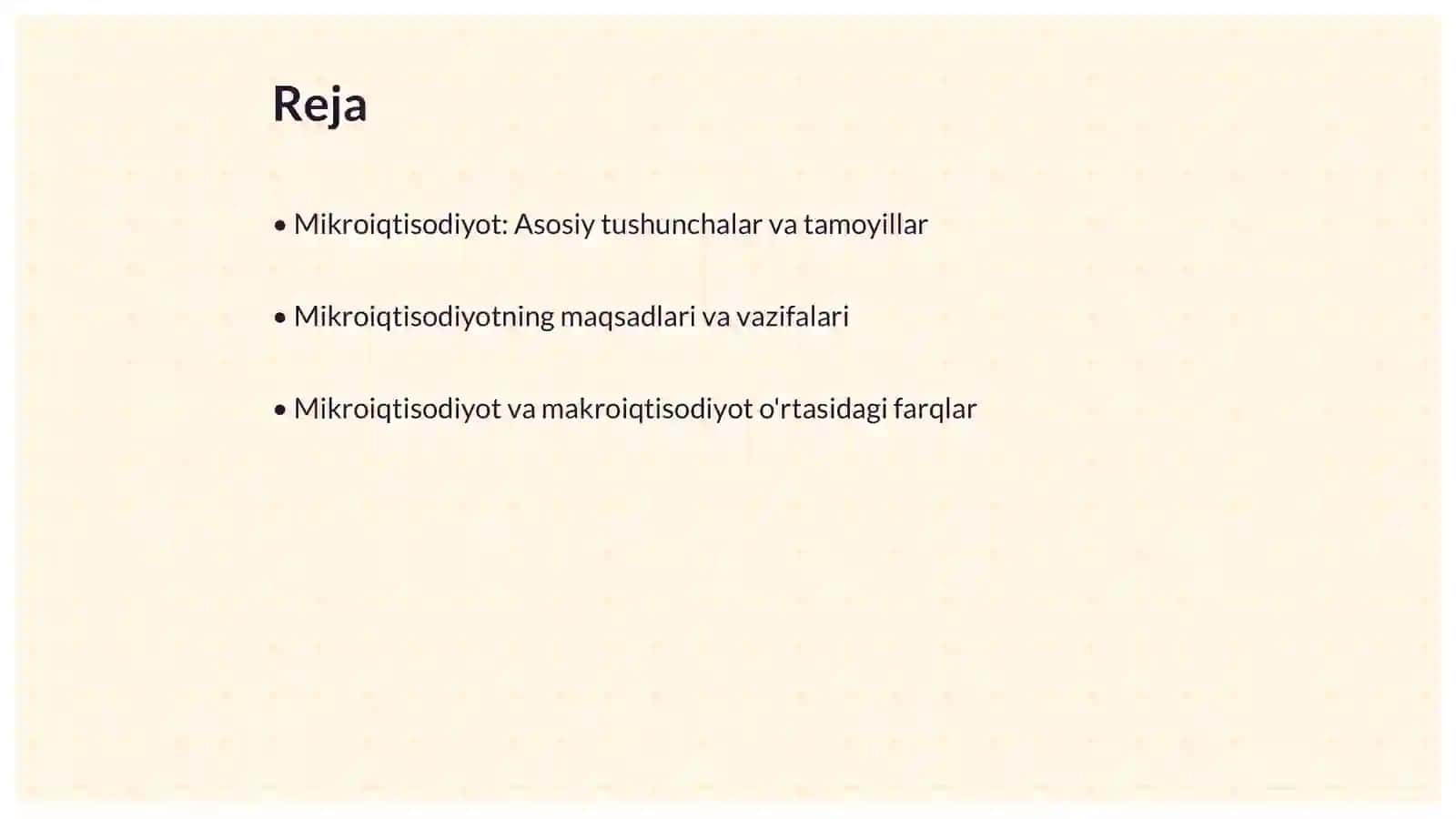 Mikroiqtisodiyot faniga kirish 2