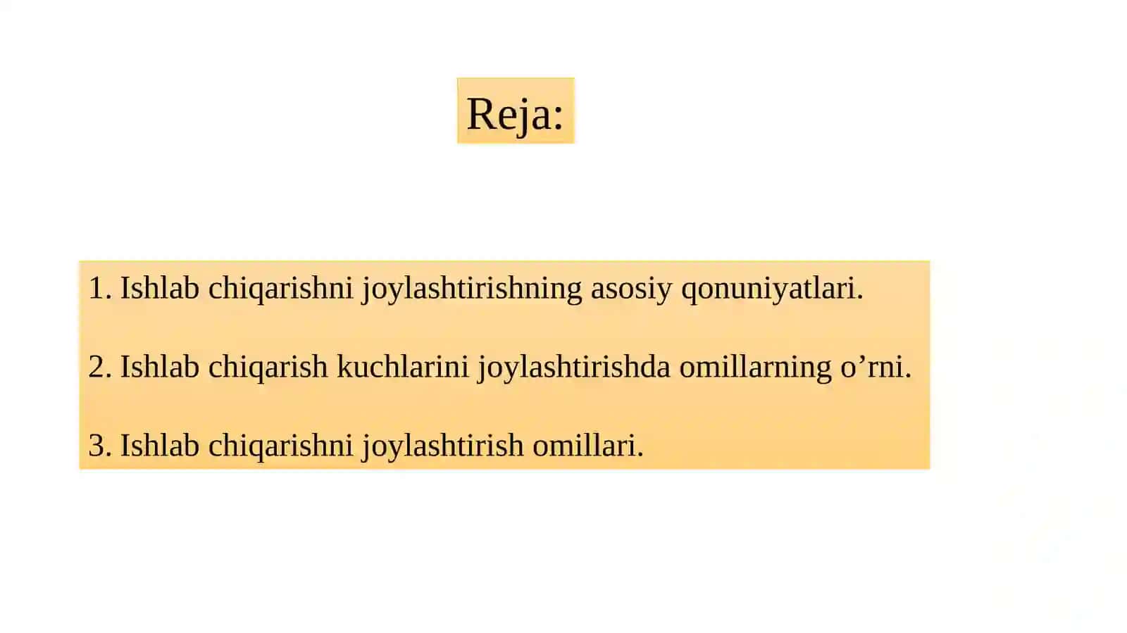 Ishlab  chiqarish  kuchlarini joylashtirish  qonuniyatlari 2