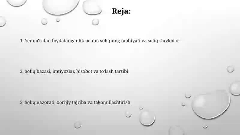 Yer qa'ridan foydalanganlik uchun soliqning stavkalari 2