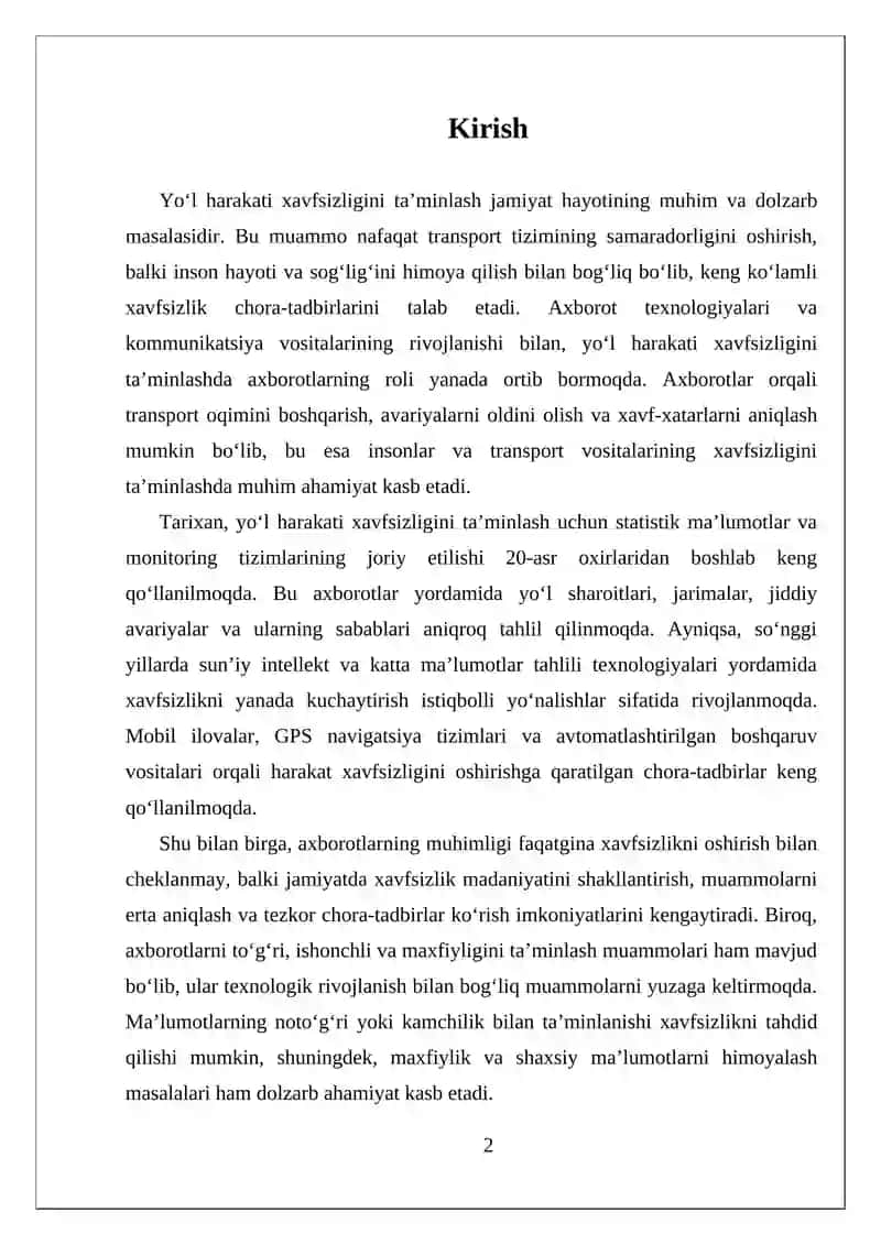 Yo‘l harakati xavfsizligini ta’minlashda axborotlarning o‘rni 2