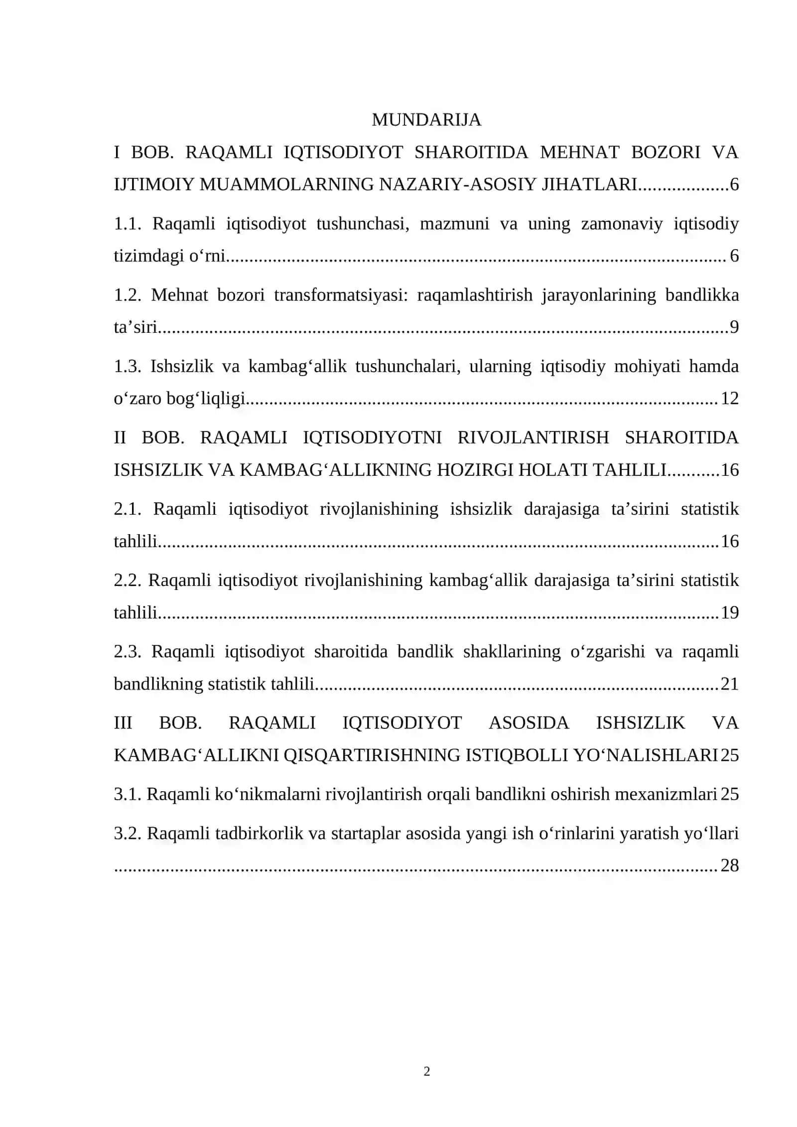 RAQAMLI IQTISODIYOTNI RIVOJLANTIRISH SHAROITIDA ISHSIZLIK VA KAMBAGʻALLIKNI QISQARTIRISH IMKONIYATLARI 2