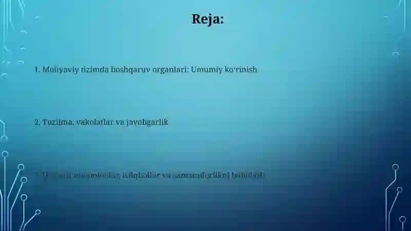 Moliyaviy tizimda boshqaruv organlari 2