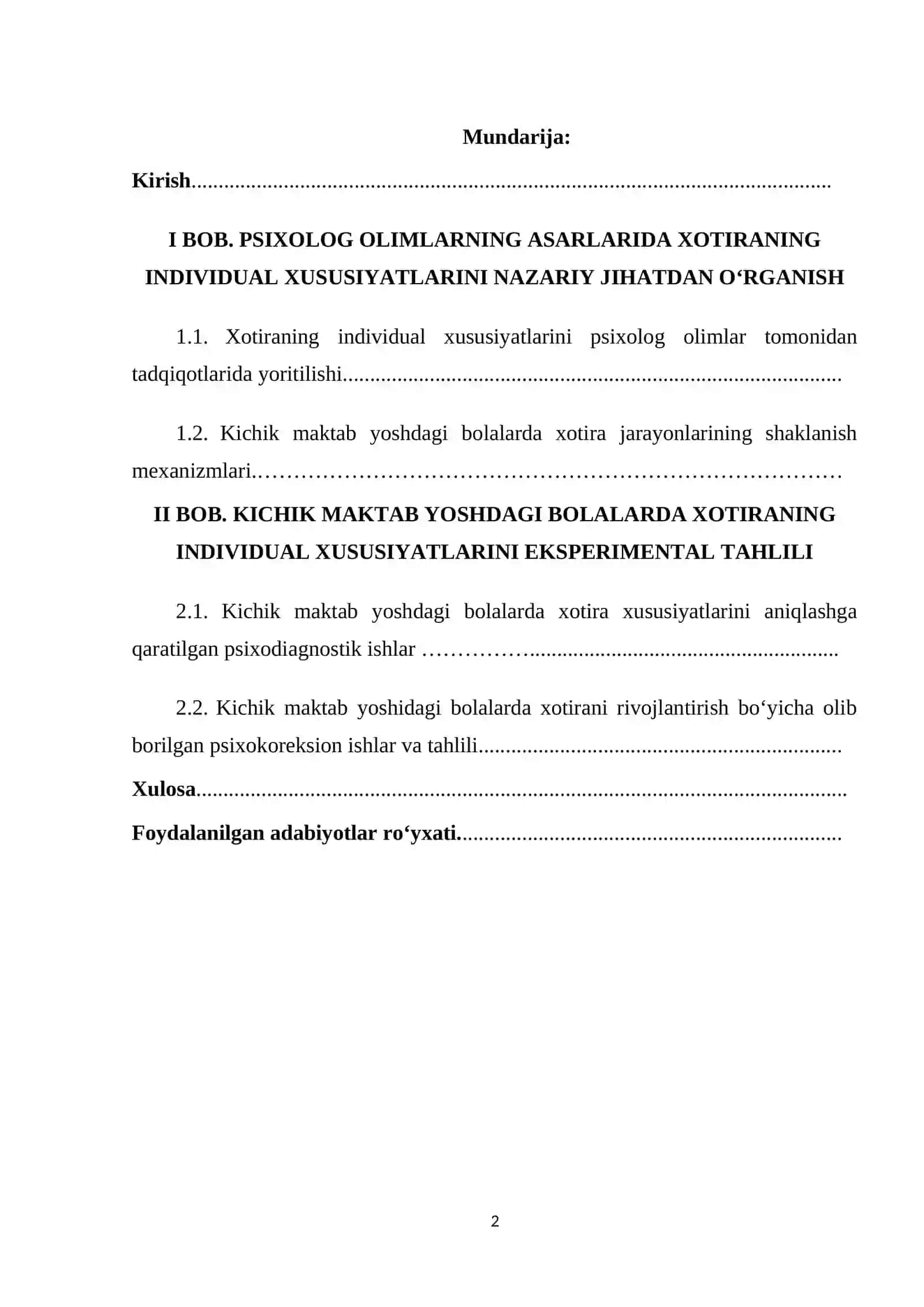 XOTIRANING INDIVIDUAL XUSUSIYATLARI 2