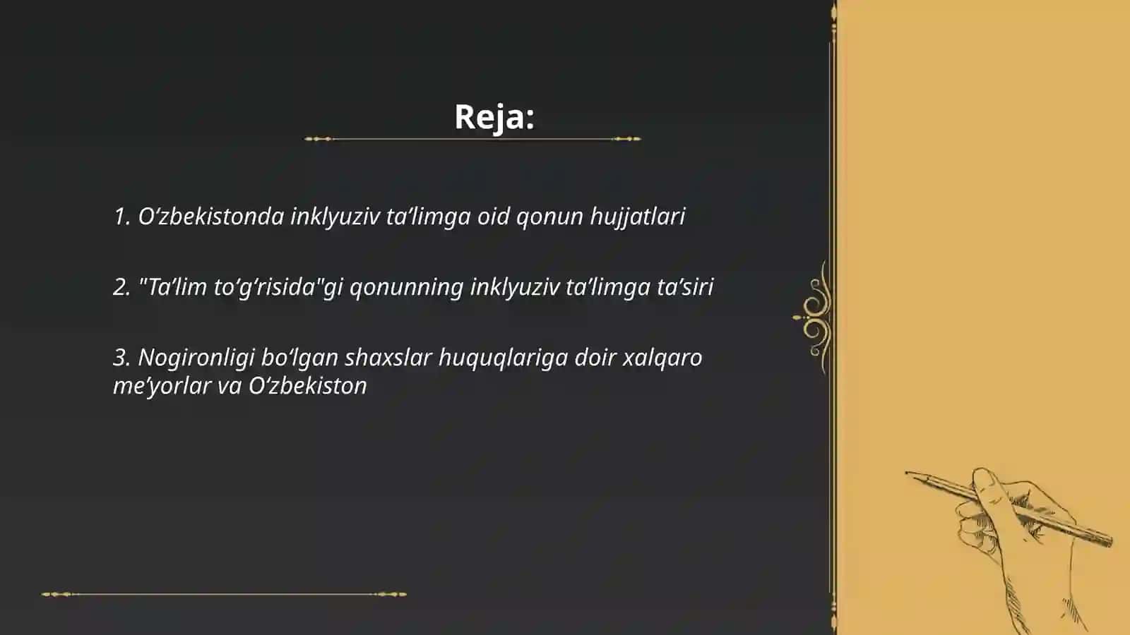 Oʻzbekistonda inklyuziv taʼlimning meyoriy-huquqiy bazasini tahlil qilish 2