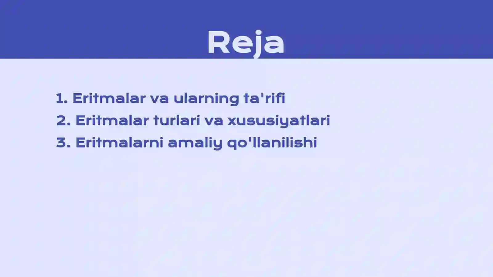 Eritmalar turlari va ishlatilishi 2