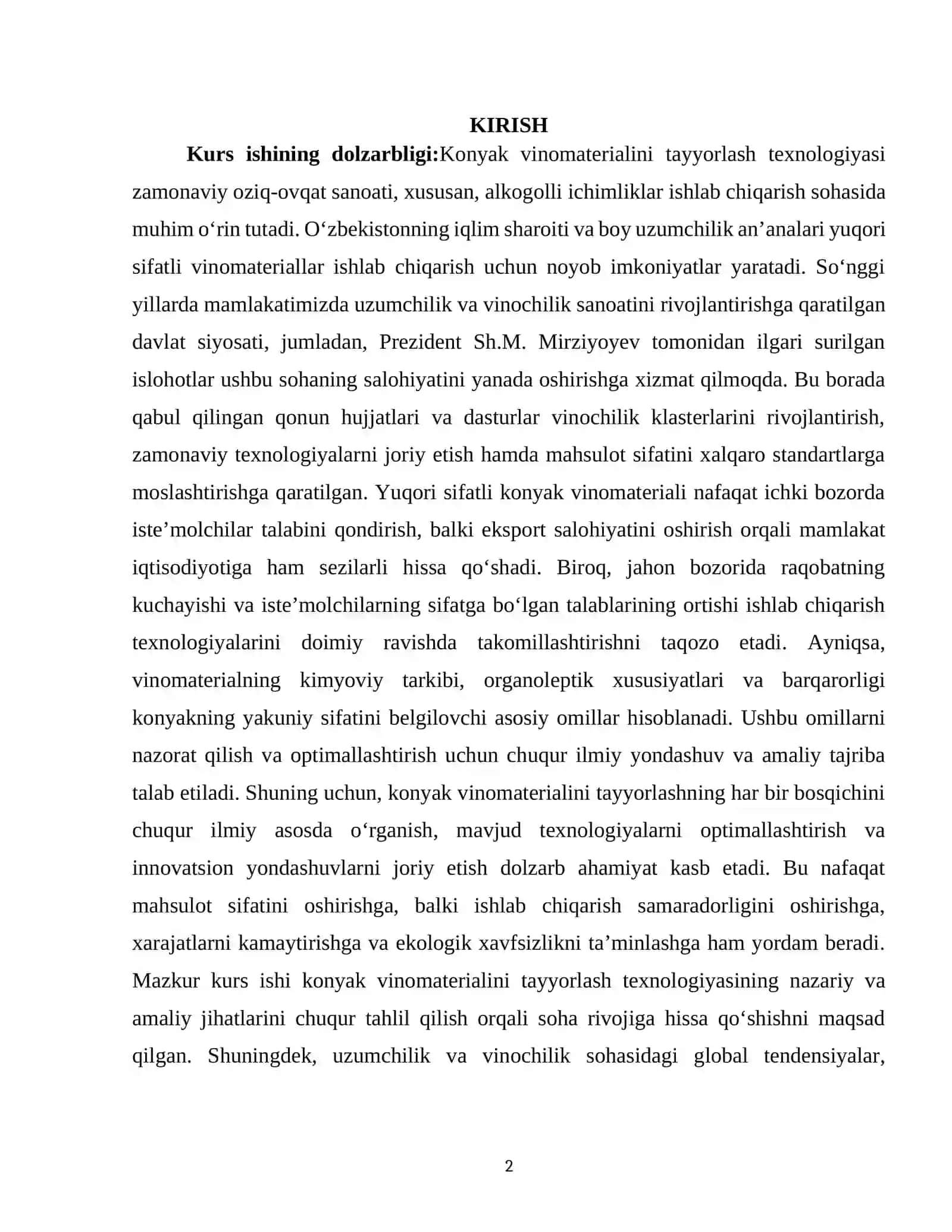 KONYAK VINOMATERIALINI TAYYORLASH TEXNOLOGIYASI 2