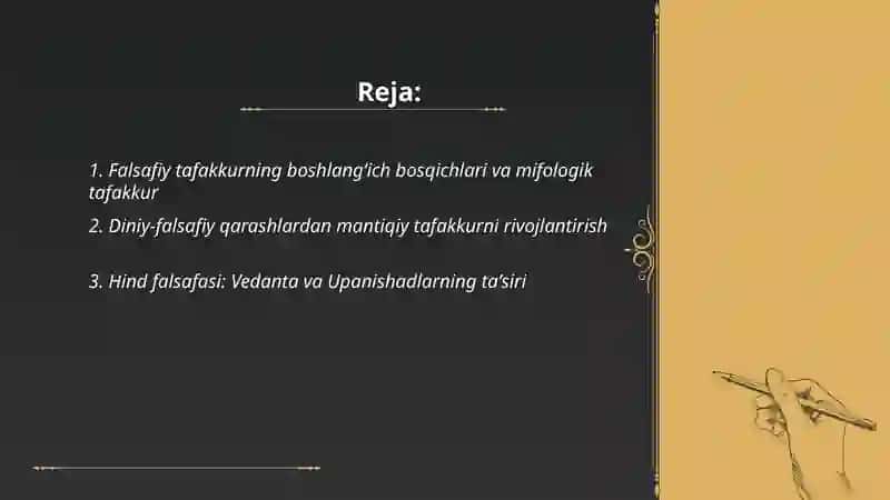 Falsafiy tafakkur taraqqiyoti bosqichlari.Sharq falsafasi 2