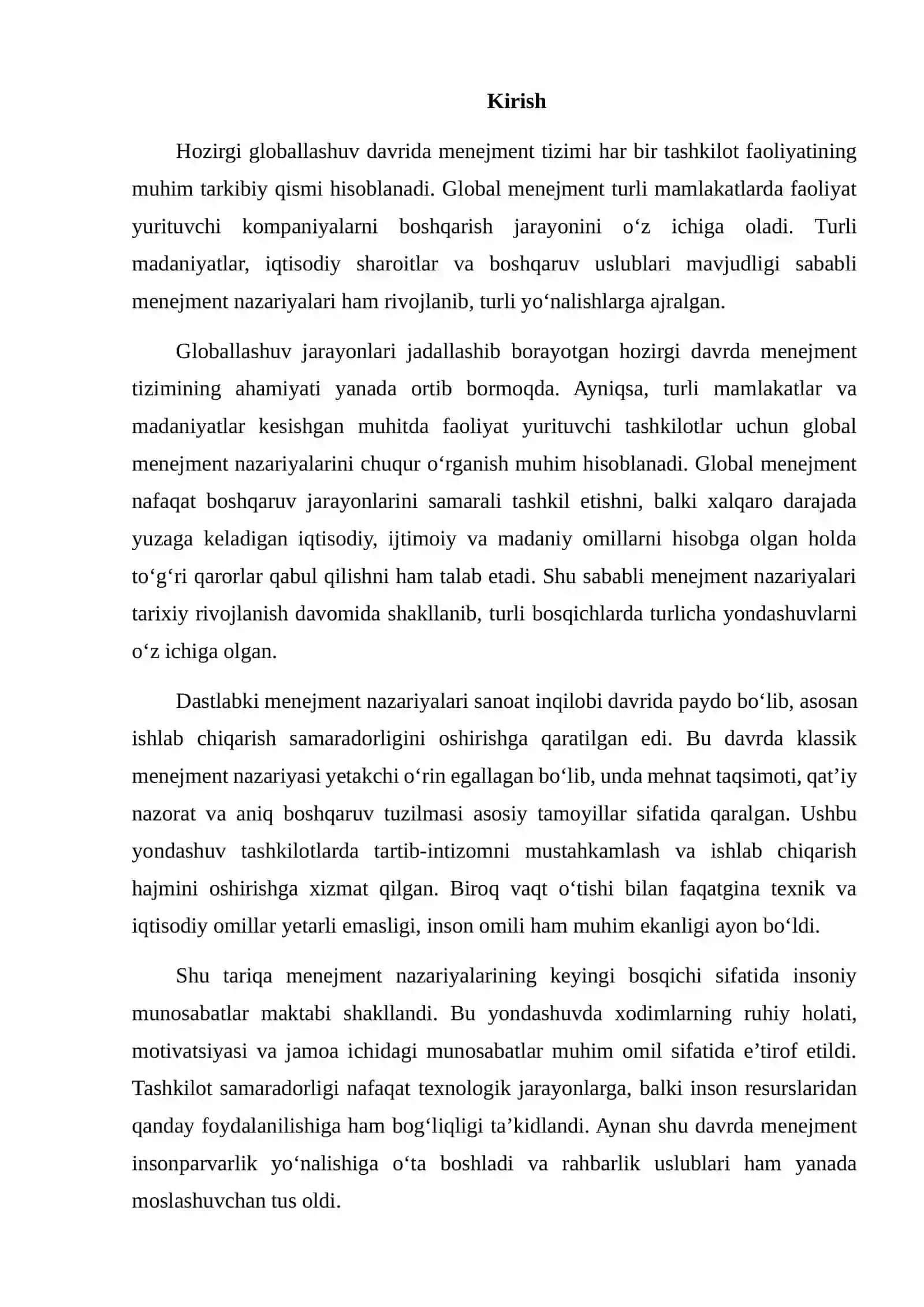 GLOBAL MENEJMENT NAZARIYALARINING O‘ZARO FARQLARI VA O‘XSHASHLIKLARI 2