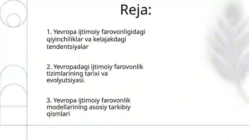 Yevropa mamlakatlarida aholining ijtimoiy himoya qilish tizimi 2