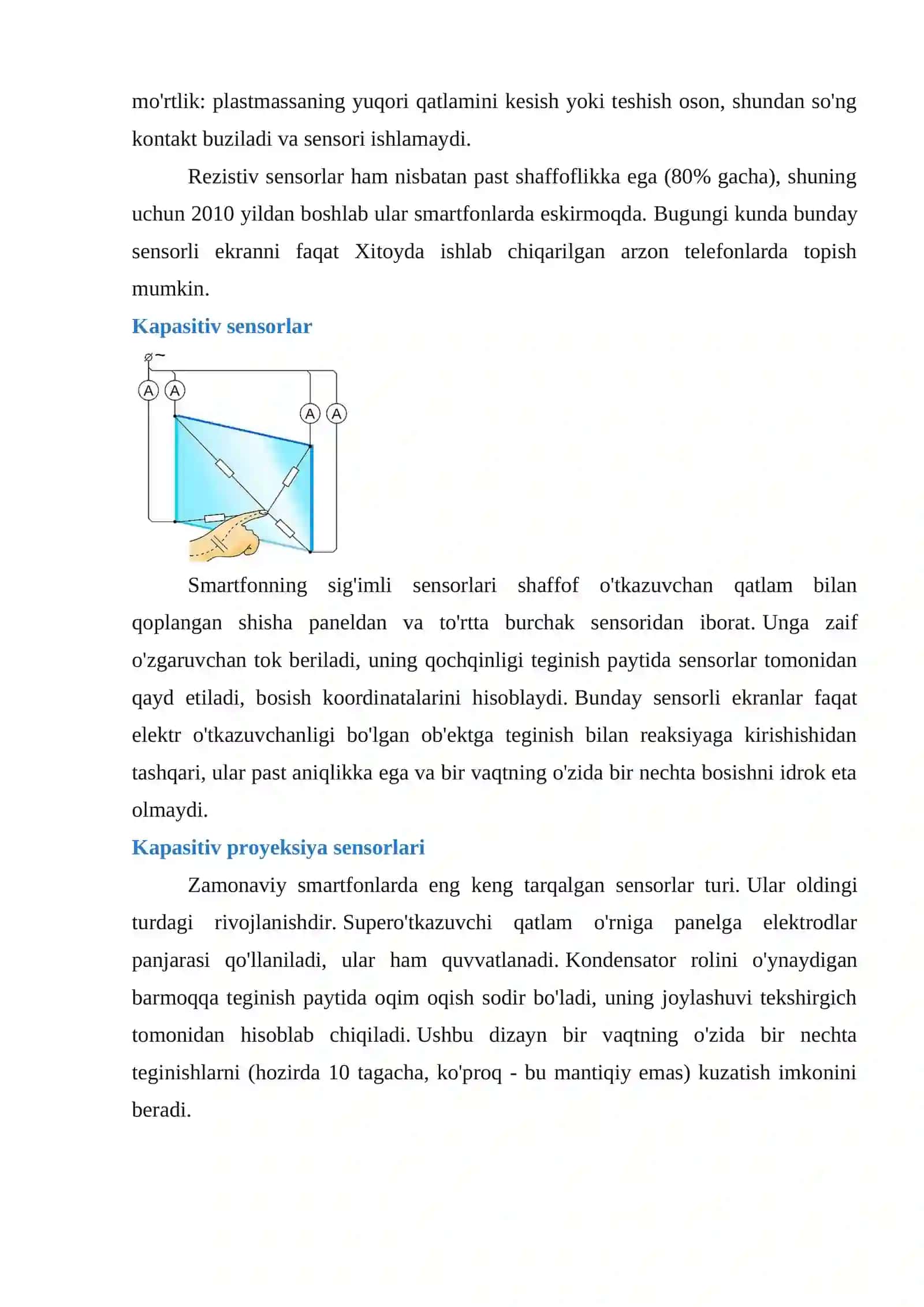 Displey sensorlarining turlari 2