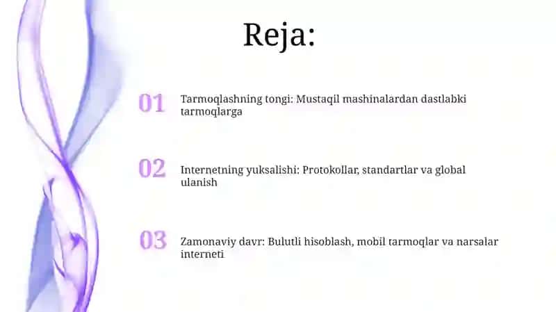Kompyuter tarmogʻining rivojlanish bosqichlari 2