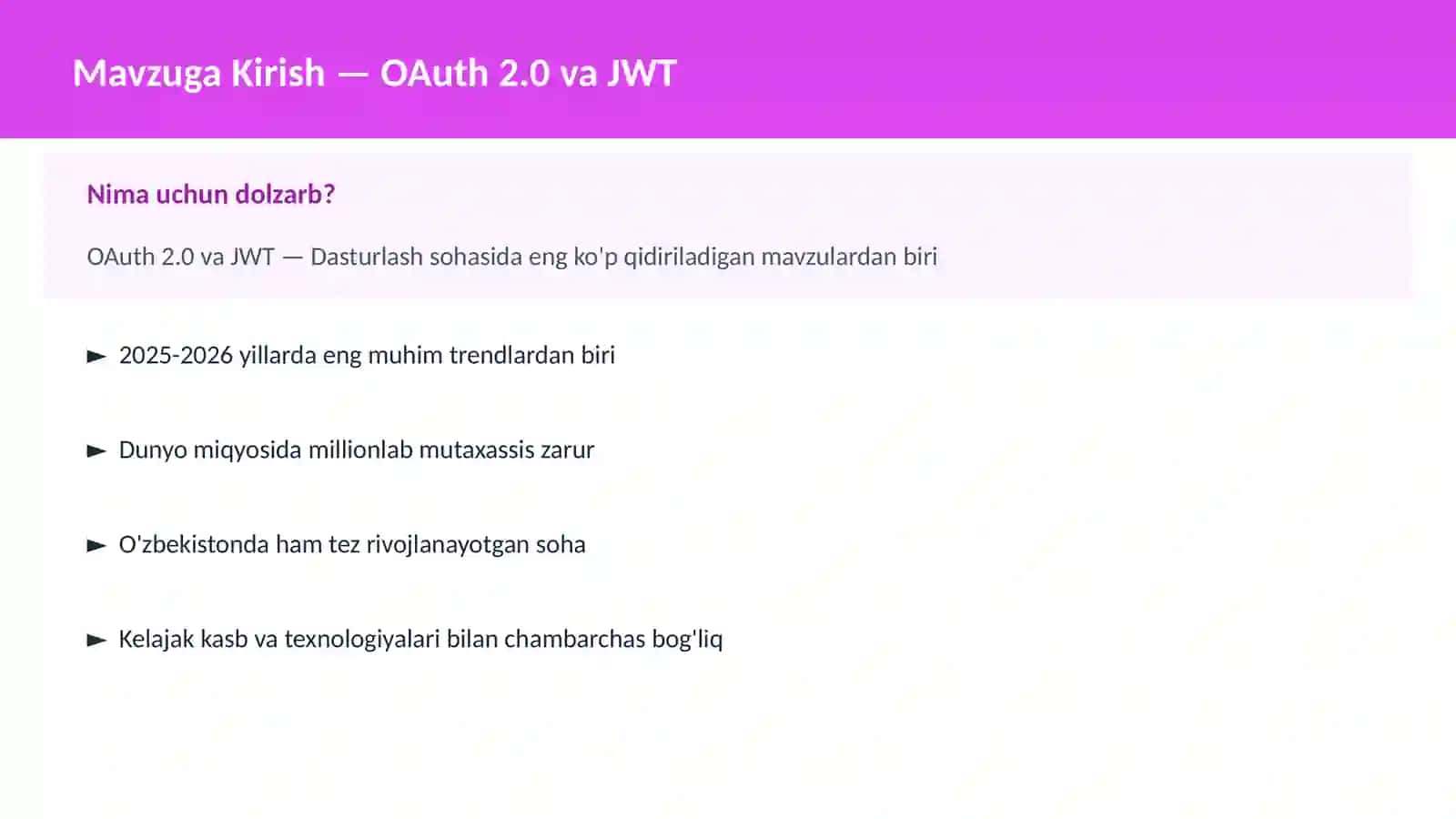 OAuth 2.0 va JWT 2