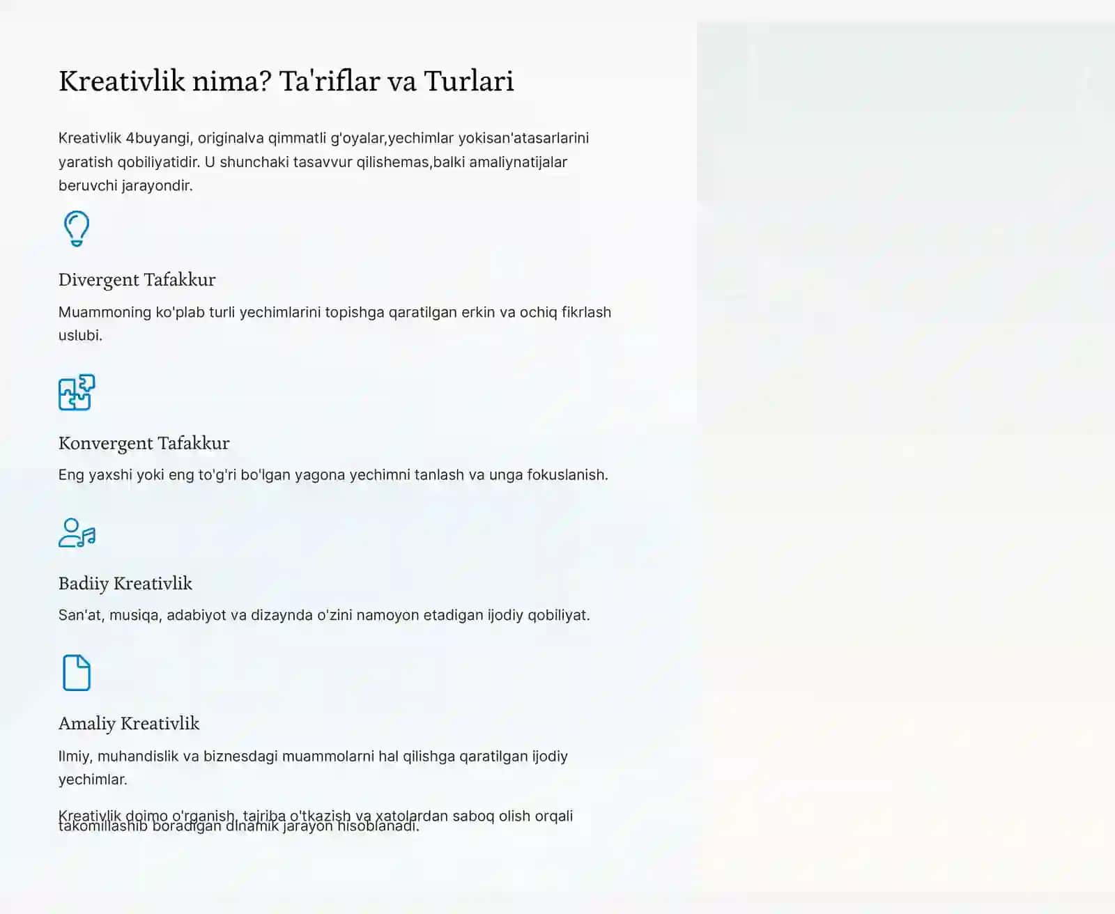 Kreativlik va Intelekt: Bog'liqlik va O'zaro Ta'sir 2