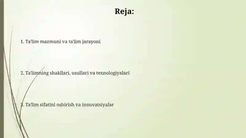 Taʼlim mazmuni, taʼlim jarayonining qonuniyatlari va tamoyillari 2