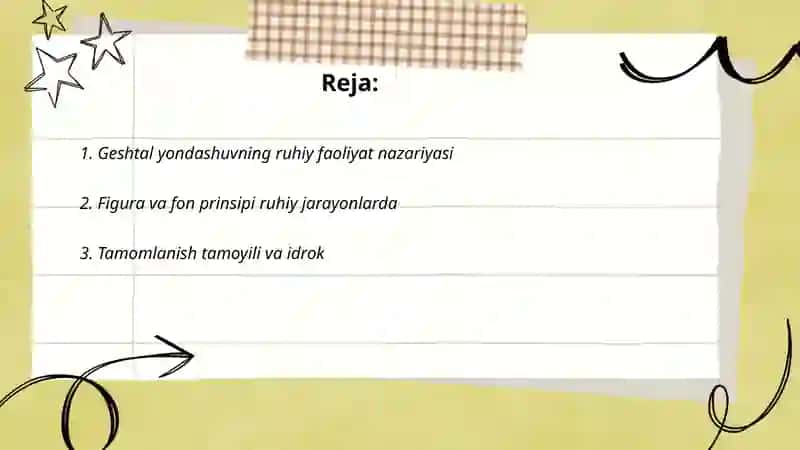 Ruhiy faoliyatda Geshtal yondashuv 2